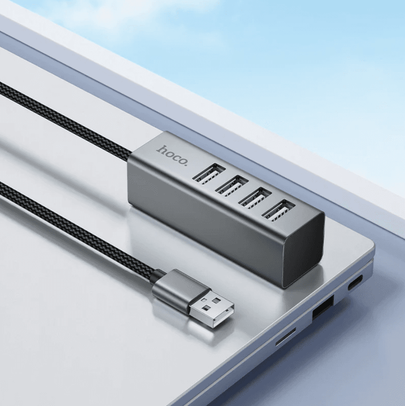 techplus 4-Port USB 2.0 Hub – Aluminum Alloy USB-A Expansion Hub with 1M Braided Cable (HB1A) 4-Port USB 2.0 Hub – Aluminum Alloy USB-A Expansion Hub with 1M Braided Cable (HB1A)
