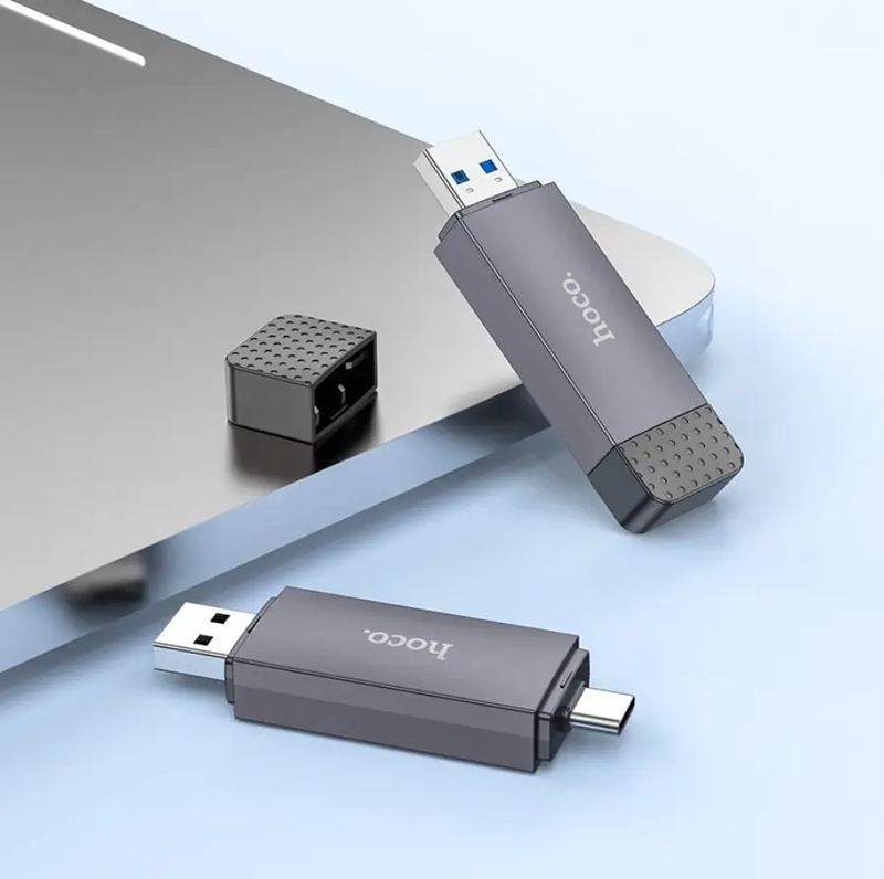 HB45 2-in-1 USB 3.0 Card Reader NZ – Dual USB-A & Type-C by techplus