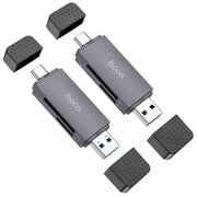 techplus HB45 2-in-1 USB 3.0 Card Reader NZ – Dual USB-A & Type-C HB45 2 In 1 USB 3 Card Reader Dual USB A C SD TF
