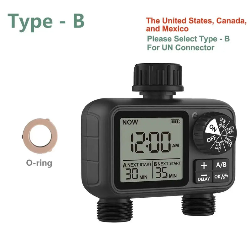 HCT-M06 Digital 2-Outlet Water Timer with Independent Zone Control by Habicare