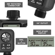 HCT-M06 Digital 2-Outlet Water Timer with Independent Zone Control by Habicare