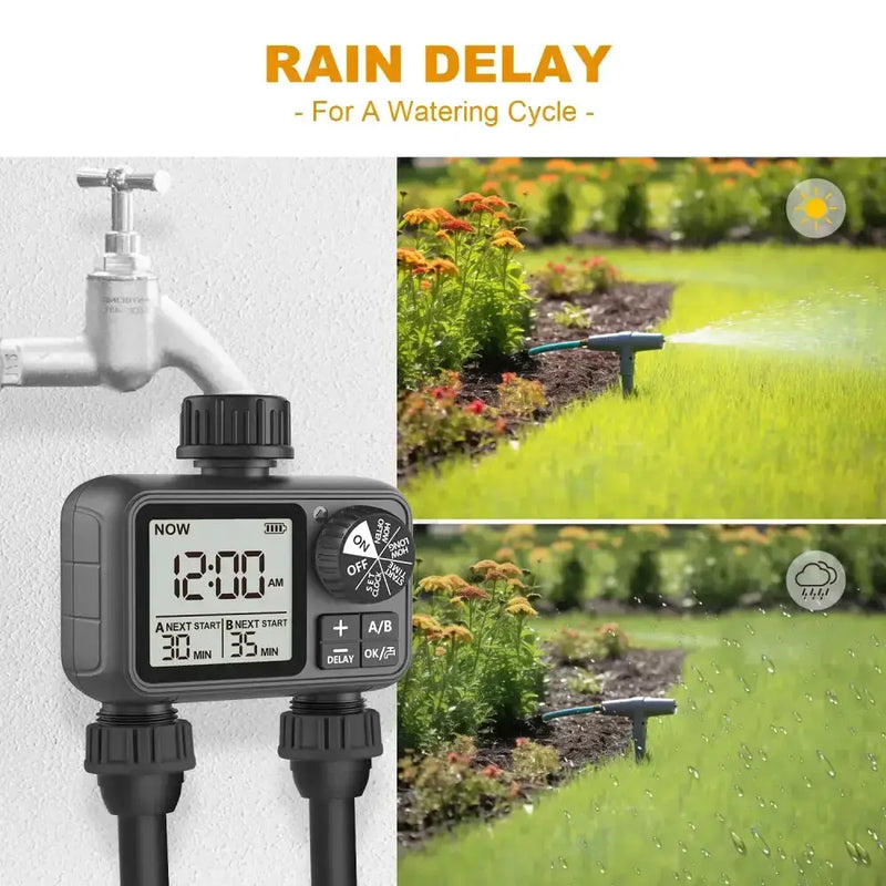 HCT-M06 Digital 2-Outlet Water Timer with Independent Zone Control by Habicare