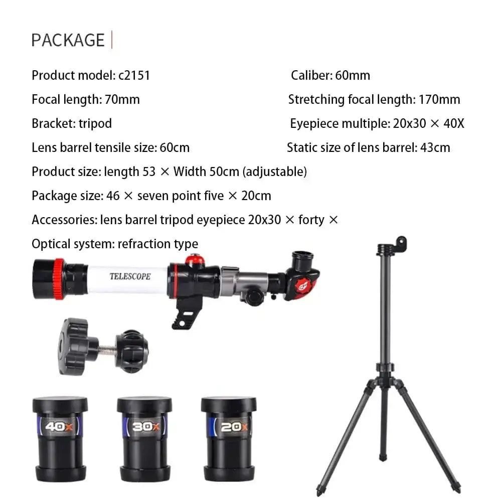 China China HD Professional Astronomical Telescope Powerful Monocular Long Range Binoculars Space Moon Portable Gifts for Kid Students