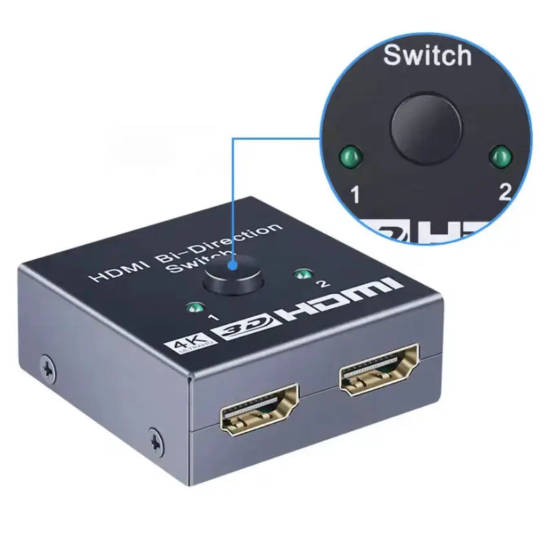 techplus HDMI Bi-Directional Switcher 4K 2 into 1 switch or 1 into 2 HDMI Bi-Directional Switcher 4K 2 into 1 switch or 1 into 2 splitte...