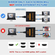 techplus HDMI Splitter 1x2 4K 30Hz 1 In 2 Out HDMI 1.4b HDMI Splitter 1x2 4K 30Hz 1 In 2 Out HDMI 1.4b | NZ
