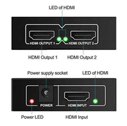 HDMI Splitter 1x2 4K 30Hz 1 In 2 Out HDMI 1.4b by techplus