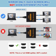 HDMI Splitter 1x2 4K 30Hz 1 In 2 Out HDMI 1.4b by techplus