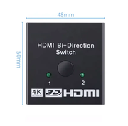 HDMI Bi-Directional Switcher 4K 2 into 1 switch or 1 into 2 splitter by techplus