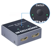 HDMI Bi-Directional Switcher 4K 2 into 1 switch or 1 into 2 splitter by techplus