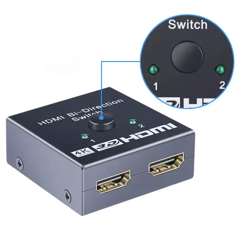HDMI Bi-Directional Switcher 4K 2 into 1 switch or 1 into 2 splitter by techplus