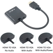 HDMI to VGA Converter Adapter with Audio & USB by techplus