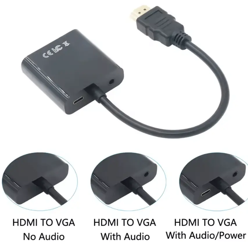 HDMI to VGA Converter Adapter with Audio & USB by techplus