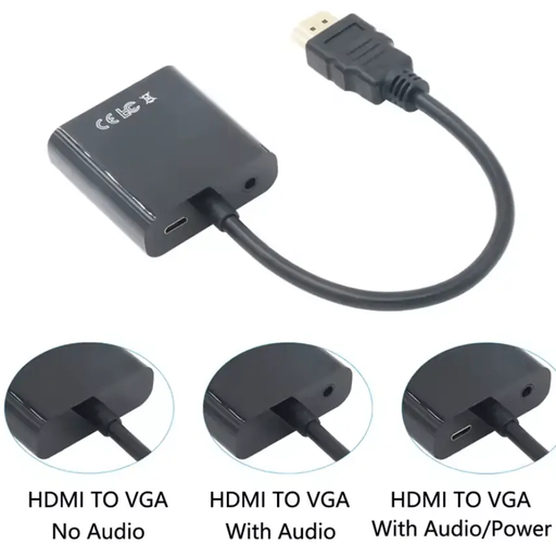 HDMI to VGA Converter Adapter with Audio & USB by techplus