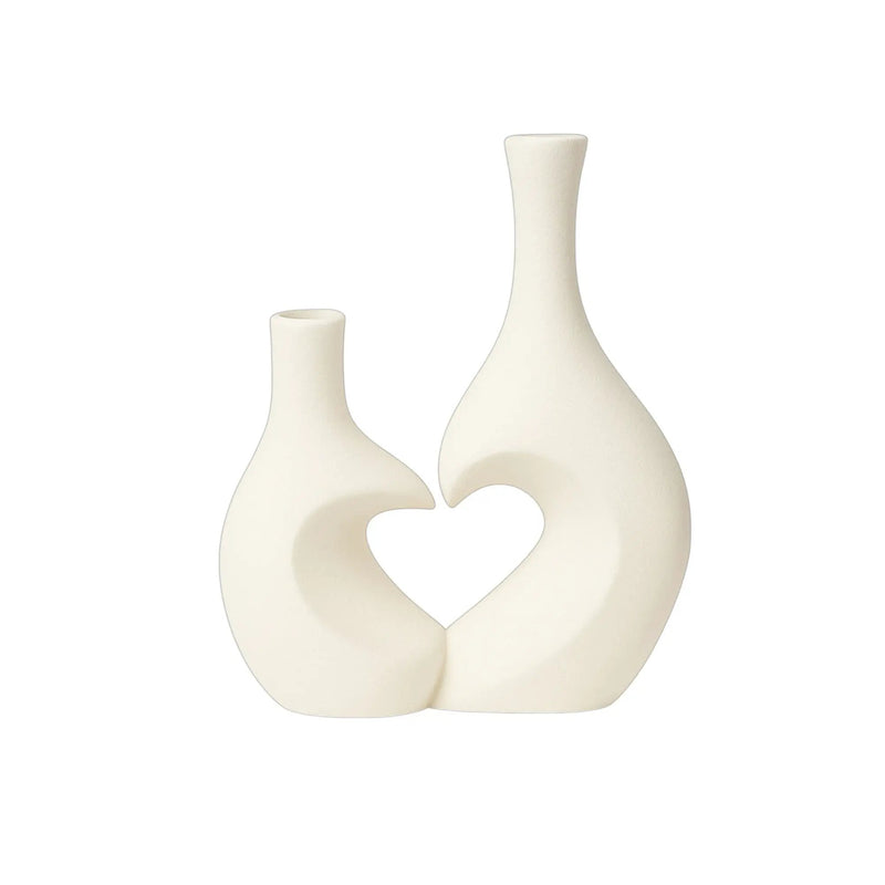 Frankly Cotton Heart Unity Ceramic Vase Pair by Nest & Stem Homewares