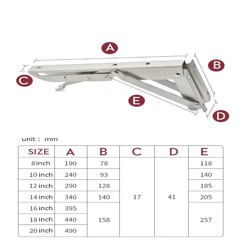 Heavy Duty Folding Shelf Brackets for RV / Caravan Tables (2PCS) by Habicare