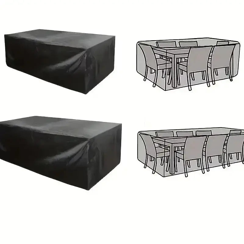 Heavy-Duty Waterproof Patio Furniture Cover – Square Design (Black) by Habicare