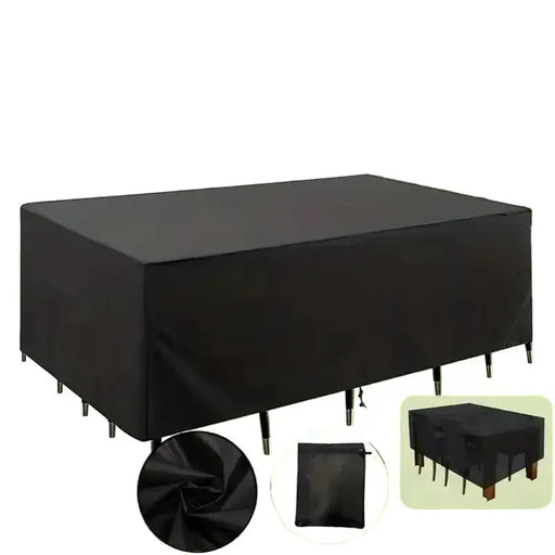 Heavy-Duty Waterproof Patio Furniture Cover – Square Design (Black) by Habicare