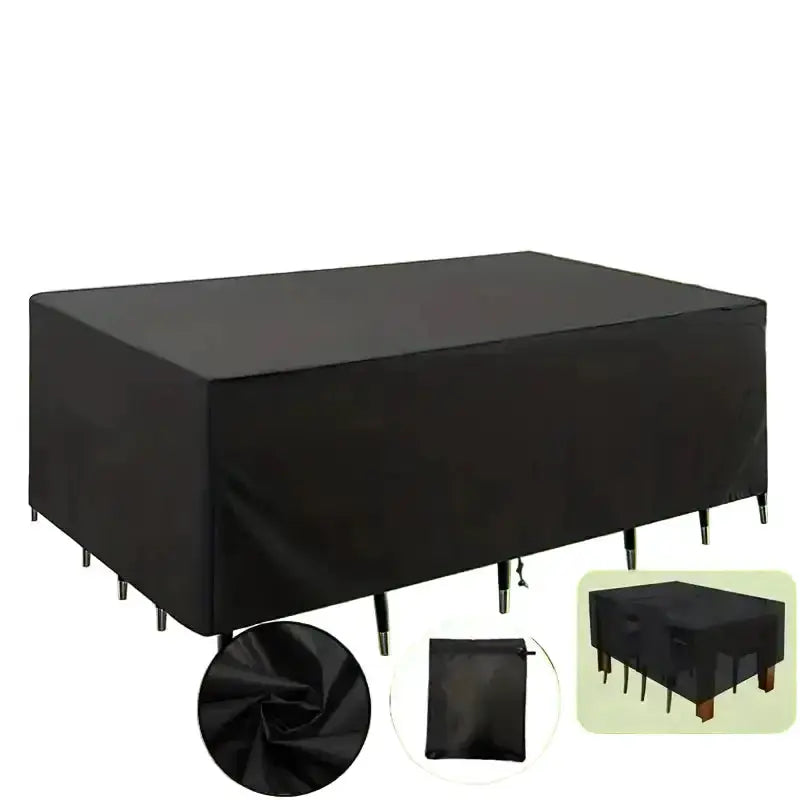 Heavy-Duty Waterproof Patio Furniture Cover – Square Design (Black) – view 1