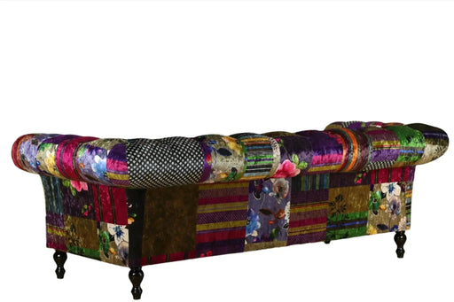 BroDeals sofa Chesterfield Patchwork 3 Seater Sofa In Multicolor Velvet Chesterfield Patchwork Sofa In Multicolor Velvet