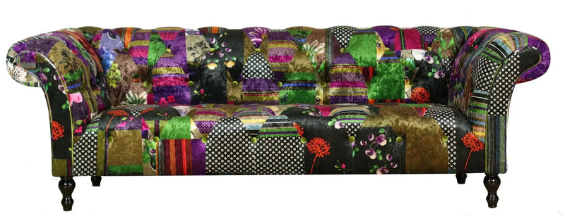 Chesterfield Patchwork 3 Seater Sofa by BroDeals