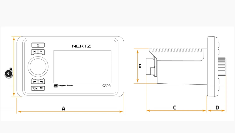 Hi-end audio sources Hertz Audio - CAPRI dimensions and design blueprint for audio device
