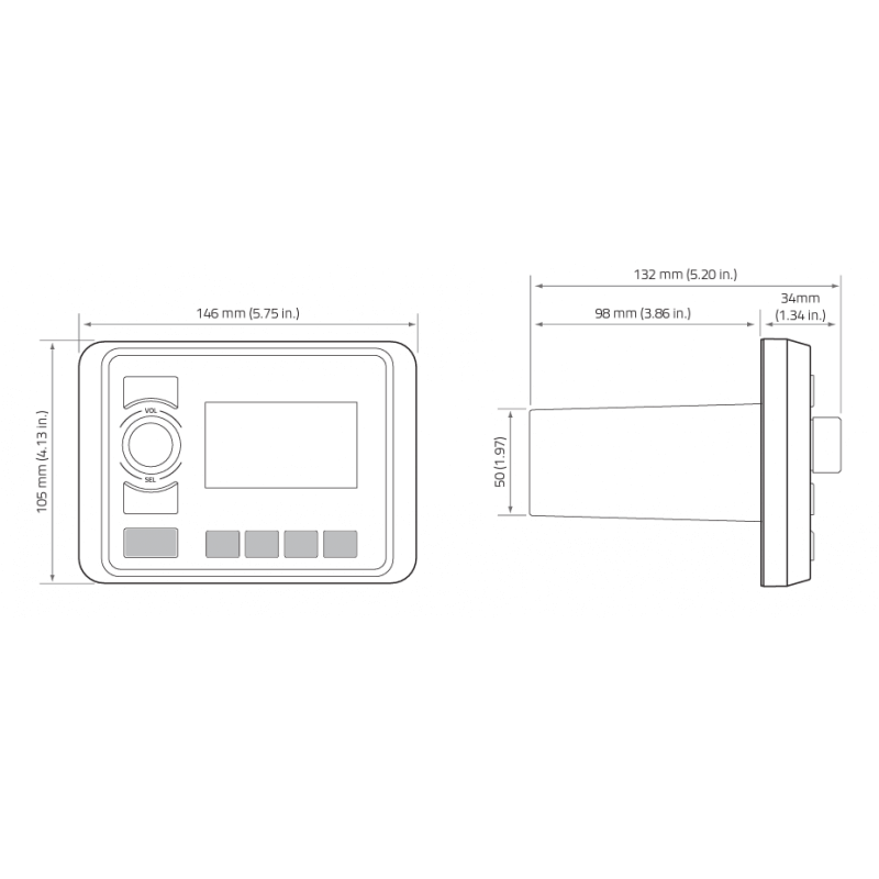 Hertz audio pack marine speakers with LED measurements and diagram design for precise fitting and installation.