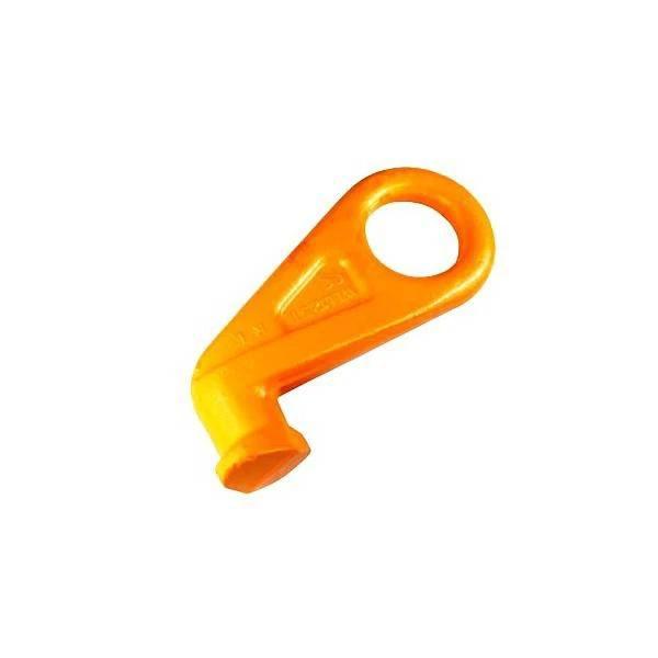 Container Lifting Lug - Titan G80 12.5T Left in bright yellow color, used for secure lifting applications.