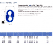 Connector G100 - THIELE TWN1820 XL 22mm 19T specifications and features including working limits and dimensions.