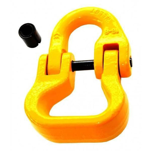 Synthetic Sling Connector - SLR G80 20mm 12.5T, bright yellow lifting device designed for round and web slings.