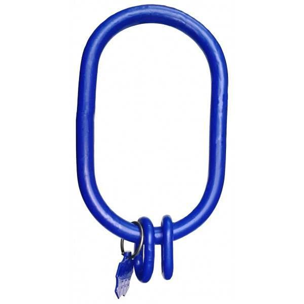 Oversize Crane Ring G100 - Thiele 8mm 3.55T WLL in blue color, featuring a large oval design for heavy lifting.