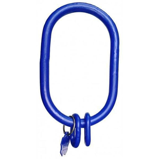 Oversize Crane Ring G100 - Thiele 8mm 3.55T WLL in blue color, featuring a large oval design for heavy lifting.