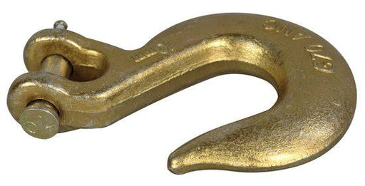 13mm 9.0T Slip Hook - G70 Clevis made from drop forged steel and gold zinc plated for heavy load restraint.