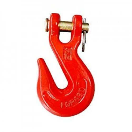 Crab Hook Clevis Red G70 10mm 6 Ton sturdy design with safety features for load securing.