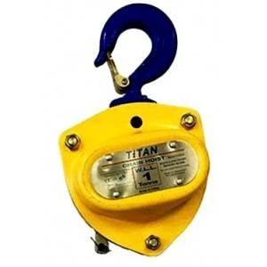 Titan HZA Series Chain Block Head and Hook 2.0T featuring a durable yellow and blue design.