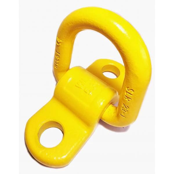 SLR G80 Bolt-On D.Ring c/w 2 Hole Saddle, yellow lifting hardware with safety features.