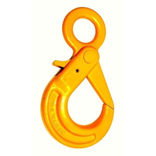 Safety Hook - SLR G80 Eye 18/20mm 12.5T - Close-up view of a yellow safety latch hook.