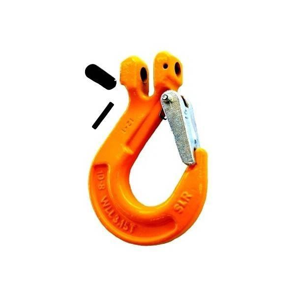 Sling Hook - SLR G80 Clevis 20mm 12.5T - Heavy Cast Spring Latch Kit for secure lifting.