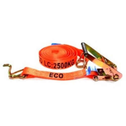Tiedown - 2.5T ECO Orange 8.5m - In Store durable strap with hooks, 2.5-ton capacity, bright visibility.