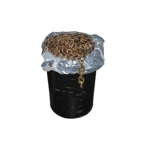 625m Drum of 6.0mm Transport Chain - Bulk G70 in black drum with chain on top