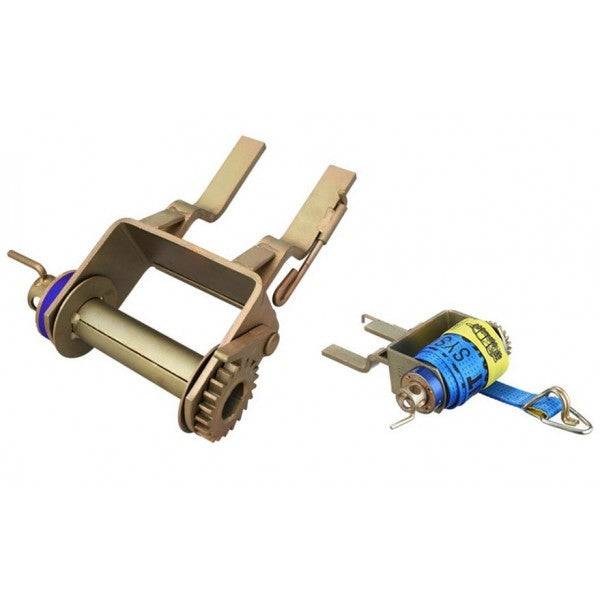 Clip On Truck Winch - Ratchet Type - Ratchet Type with a handle, showcasing high-quality tensile steel design.