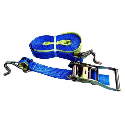 Tiedown - 2.5T Ancra Blue Truckie 9m - Box of 5 showing industrial quality ratchet and webbing.