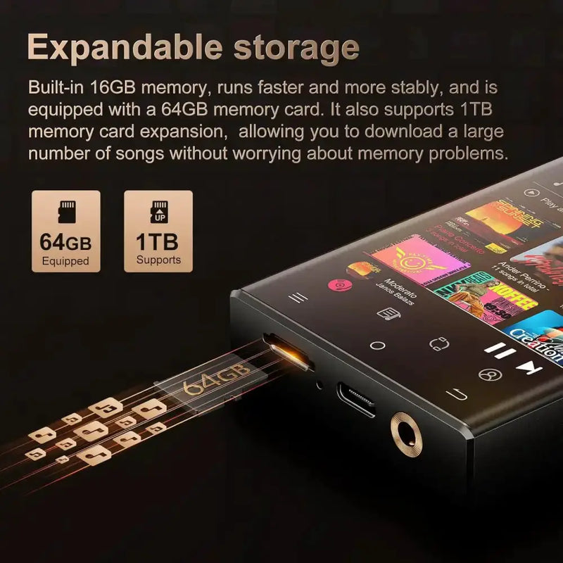 Habicare MP3 Player with Bluetooth, WiFi & Expandable Memory MP3 Player with Bluetooth, WiFi & Expandable Memory