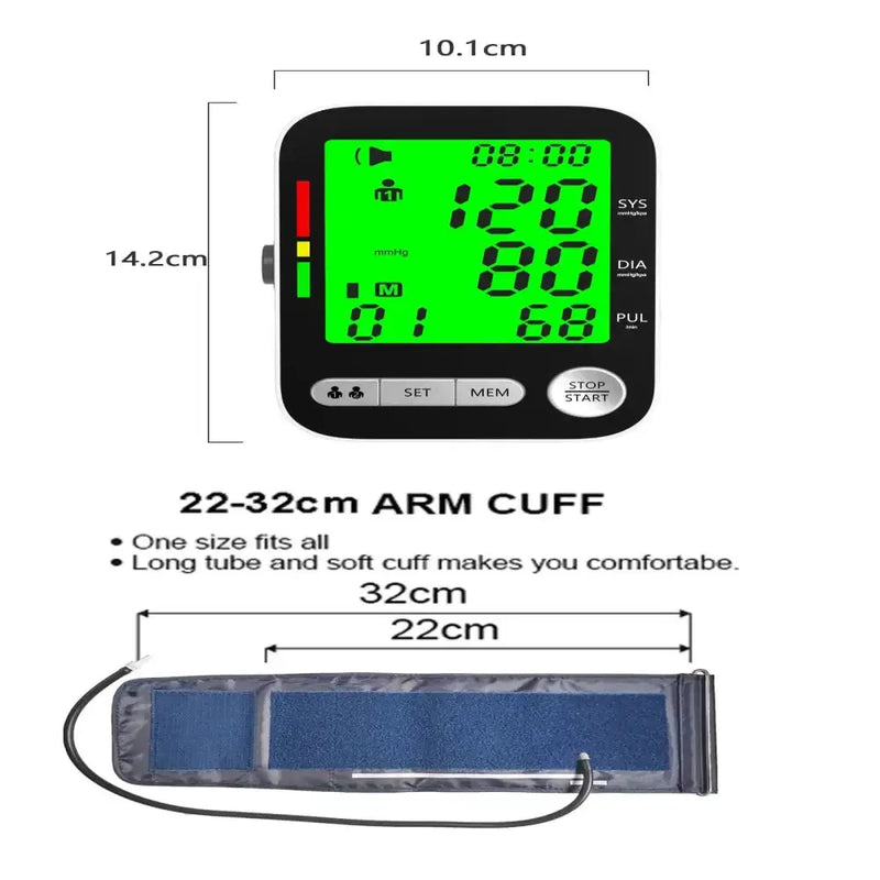High-Accuracy Digital Sphygmomanometer – Arm Blood Pressure Monitor by Habicare