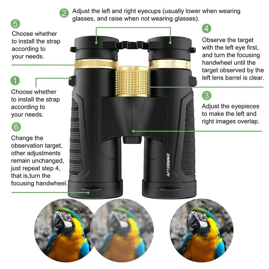 China China black Binoculars 12x42 Metal Wheels with High Definition and High Quality Are Suitable for Hiking, Bird Watching and Concerts