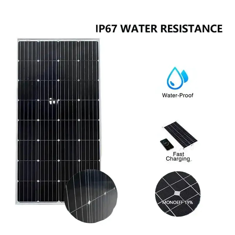 High-Efficiency 18V Rigid Solar Panel 100–300W (different sets available) by Habicare