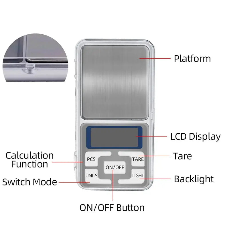 High Precision Digital Pocket Scale (6 sizes available) by Habicare