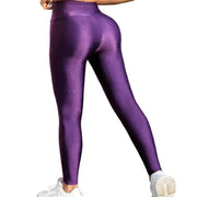 High-Waisted Purple Gloss Leggings for Women by Habicare