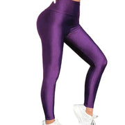 High-Waisted Purple Gloss Leggings for Women by Habicare