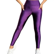 High-Waisted Purple Gloss Leggings for Women by Habicare