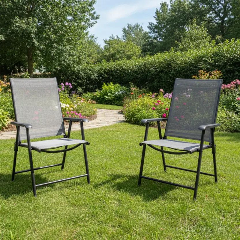 2Pcs Foldable Outdoor Chairs by dealonline.co.nz